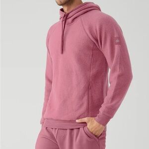 Alo Dusty Rose Hooded Sweater Sz L